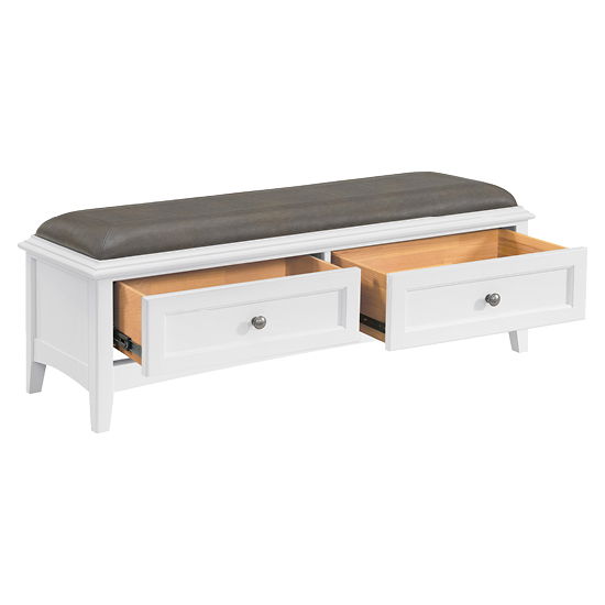 McKenzie - 2-Drawer Bench - Snowbound