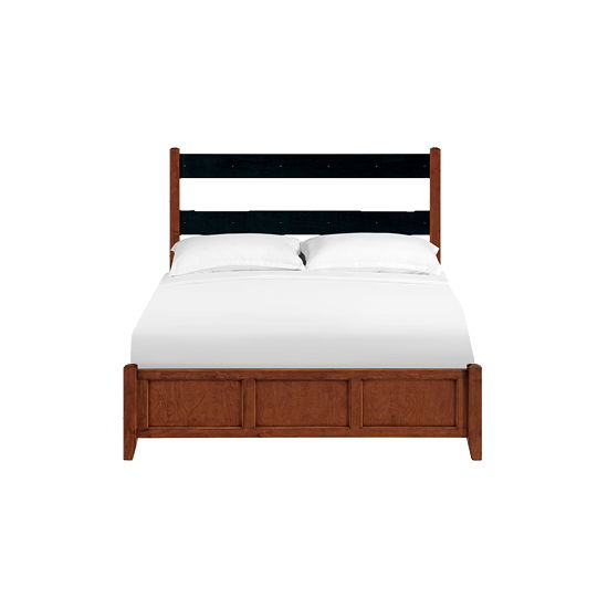 McKenzie - Queen Upholstered Panel Bed - Glazed Antique Cherry