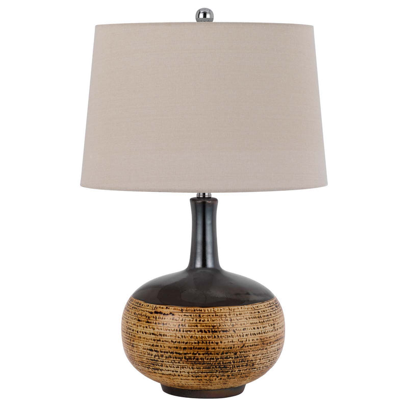 Yuma - 27.75" Height Ceramic Table Lamp - Terra Cotta / Black