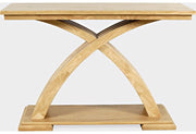 Nan Jofran Anthology Contemporary Warm Ash Carved Wood Sofa Console by Jofran Inc. – angled view