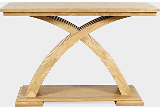 Nan Jofran Anthology Contemporary Warm Ash Carved Wood Sofa Console by Jofran Inc. – angled view