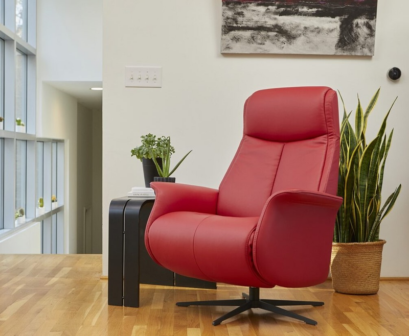 Fjords Jakob Large Motorized Leather Relaxer Recliner with Swivel Base – alternate view 4