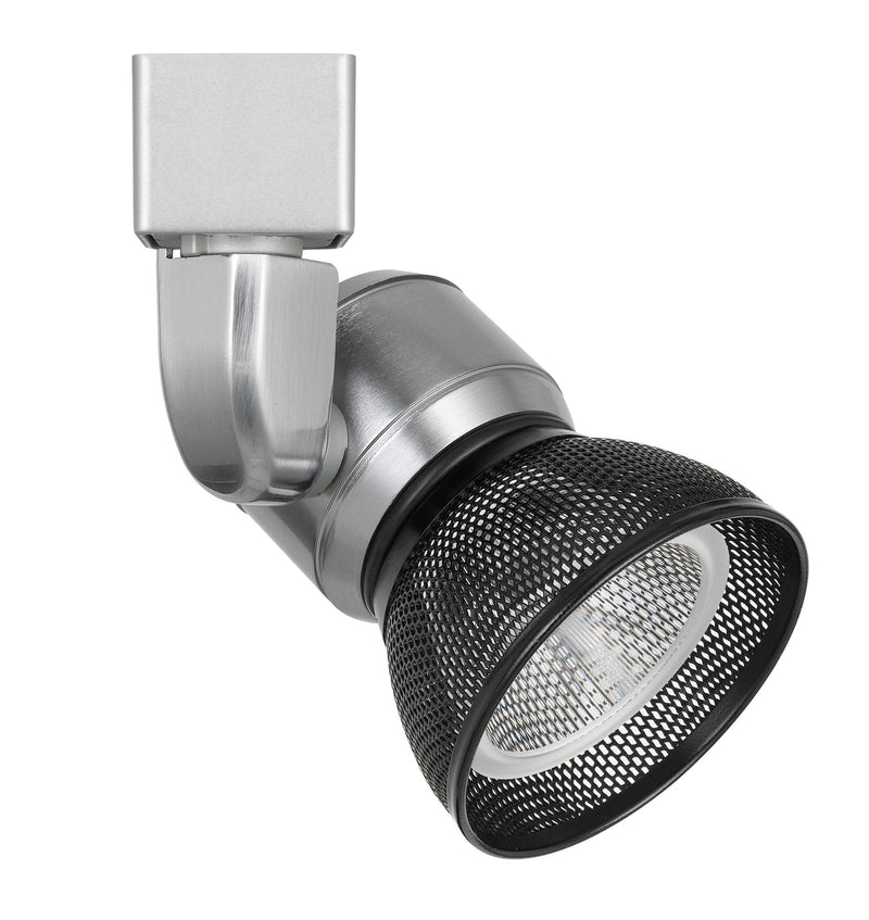 6.25" Height Metal Track Head - Brushed Steel & Black - Mesh