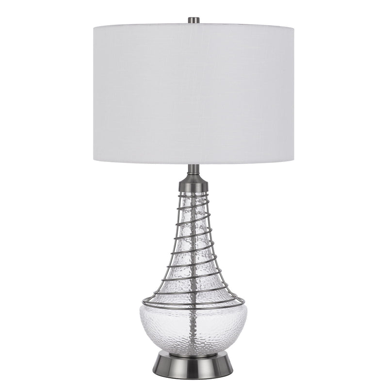 Baraboo - 29.5" Height Glass Table Lamp - Brushed Steel