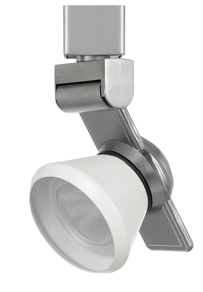 6" Height Metal Track Head - Brushed Steel & White - Metal