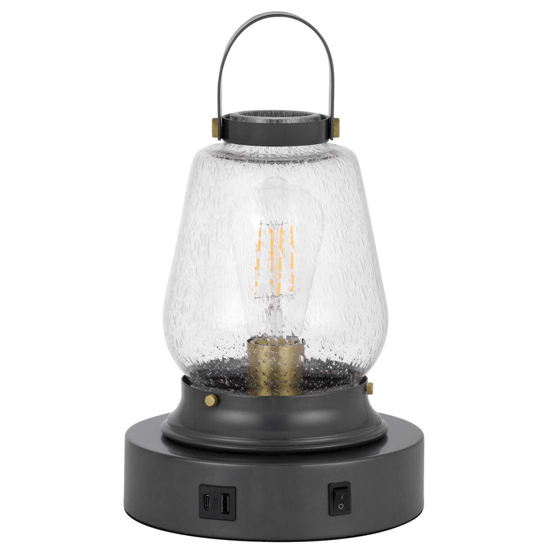 Terri - 13 Metal Accent Lamp With Glass Shade - Dark Bronze