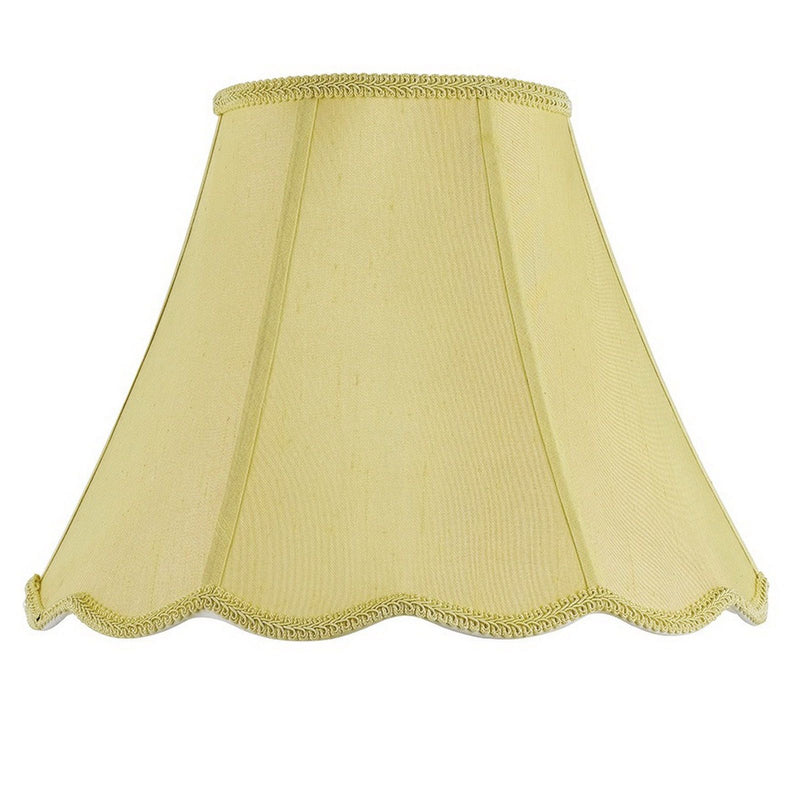 Piped Scallop Bell - 9.5" Height Fabric Shade - Champagne