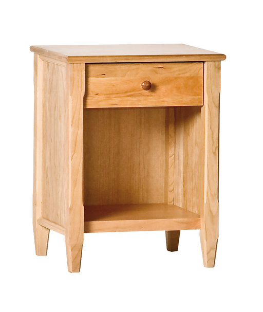 Nightstand Woodforms Shaker American Black Cherry 1-Drawer Nightstand With Shelf