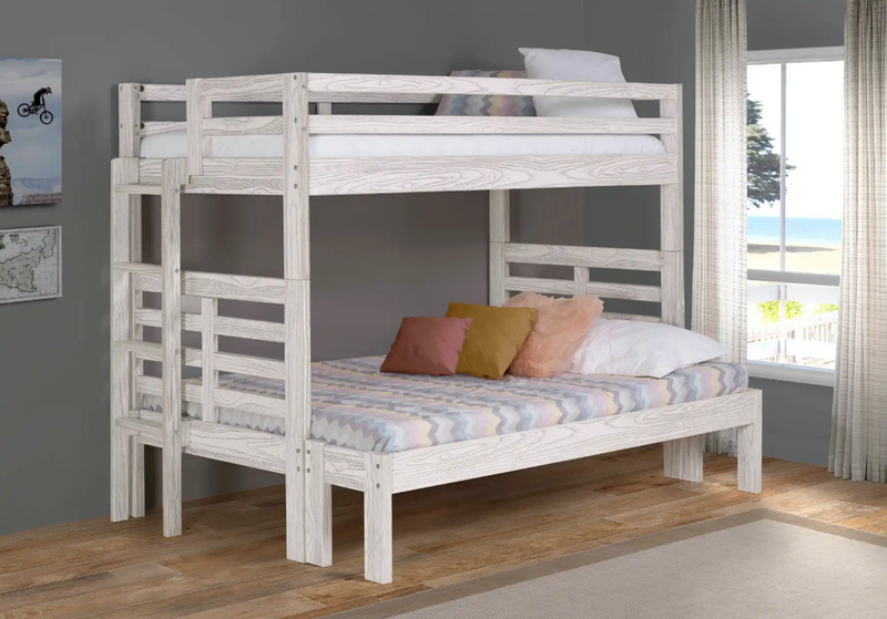 White Nan Manchester Birch Solid Wood Twin Over Full Bunk Bed With Ladder by Innovations