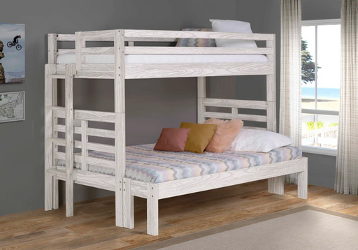 White Nan Manchester Birch Solid Wood Twin Over Full Bunk Bed With Ladder by Innovations