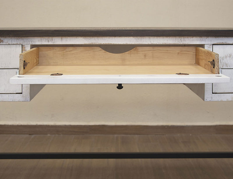 Pueblo - Desk - Antiqued White / Brown