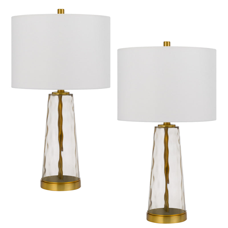 Heber - Table Lamp (Set of 2) - Antique Brass & Glass
