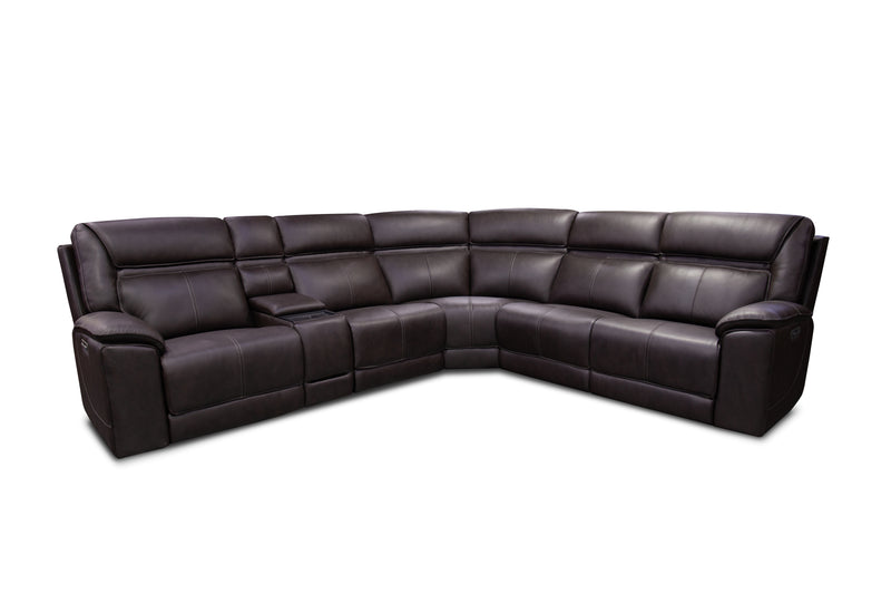 6-Piece Power Reclining Leather Sectional Sofa with Zero Gravity Recliners, Heat & Massage