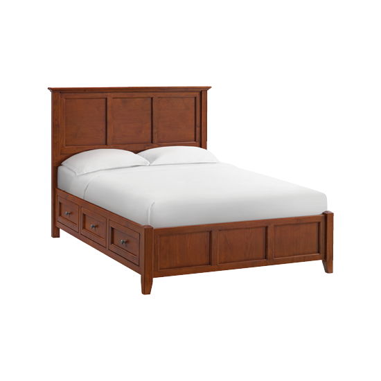 McKenzie - Full Classic Storage Bed - Glazed Antique Cherry