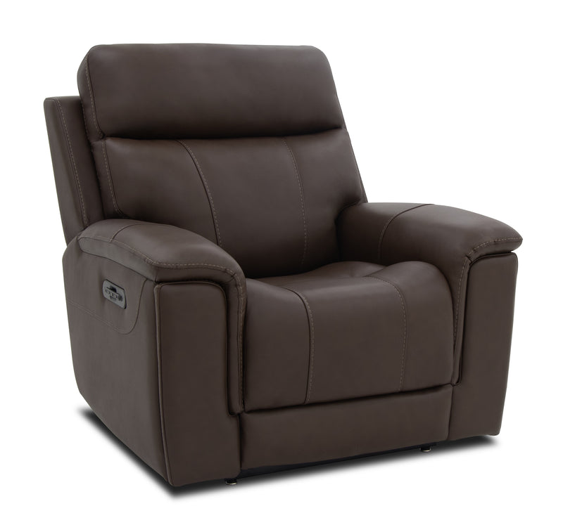 Tobacco Leather Power Massaging Lift Recliner