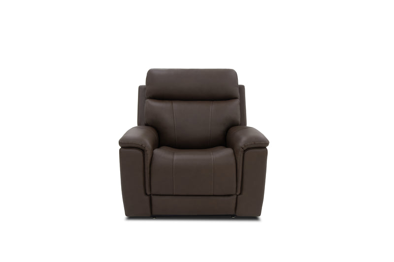 Tobacco Leather Power Massaging Lift Recliner