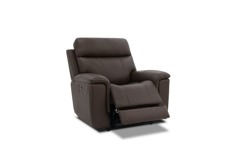 Tobacco Leather Power Massaging Lift Recliner