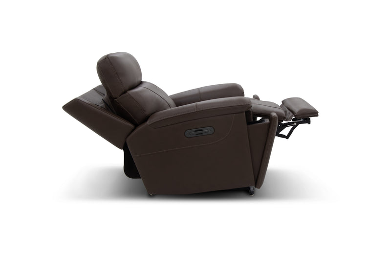 Tobacco Leather Power Massaging Lift Recliner