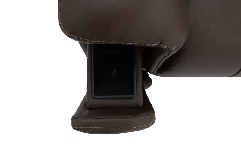 Tobacco Leather Power Massaging Lift Recliner