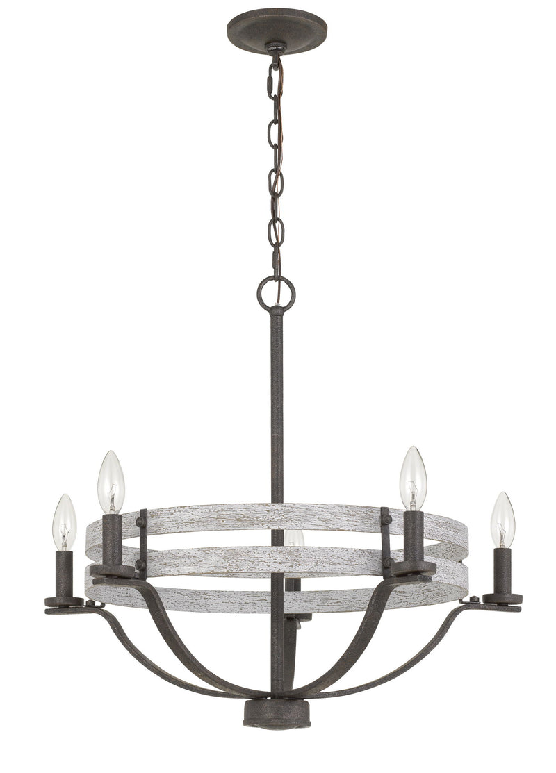 Brig - Chandelier - Natural Wood & Iron