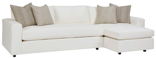 Chaise Sectionals Four Seasons Carlton 2-Piece Slipcovered Grande Benchseat Chaise Sectional