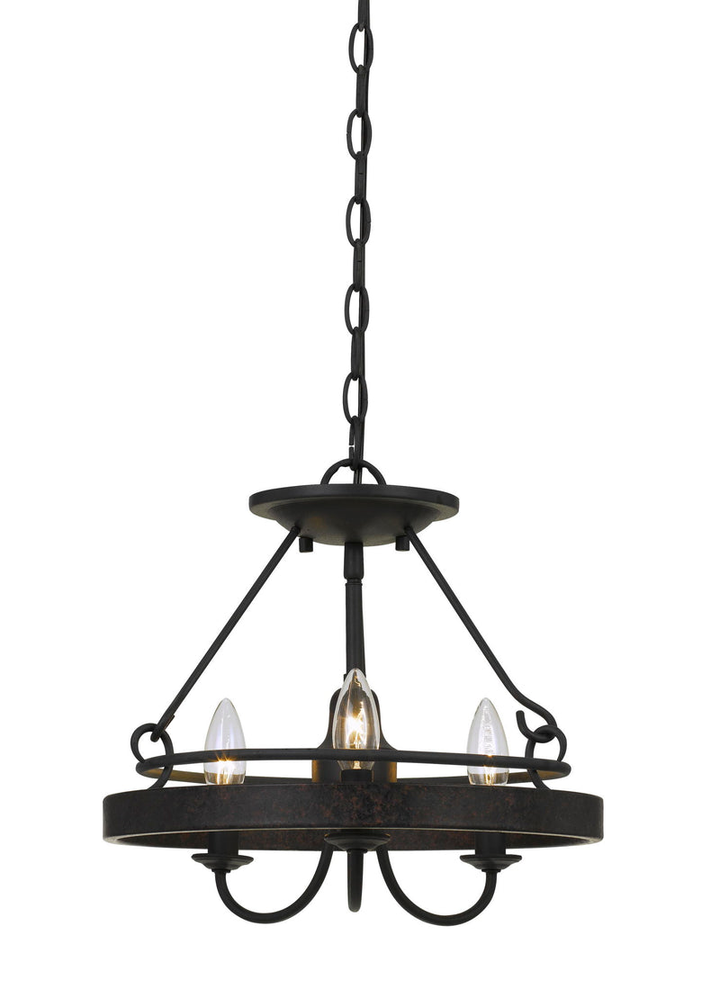 Helena - 12.75" Height Metal Pendant - Texture Gray & Moroccan Bronze