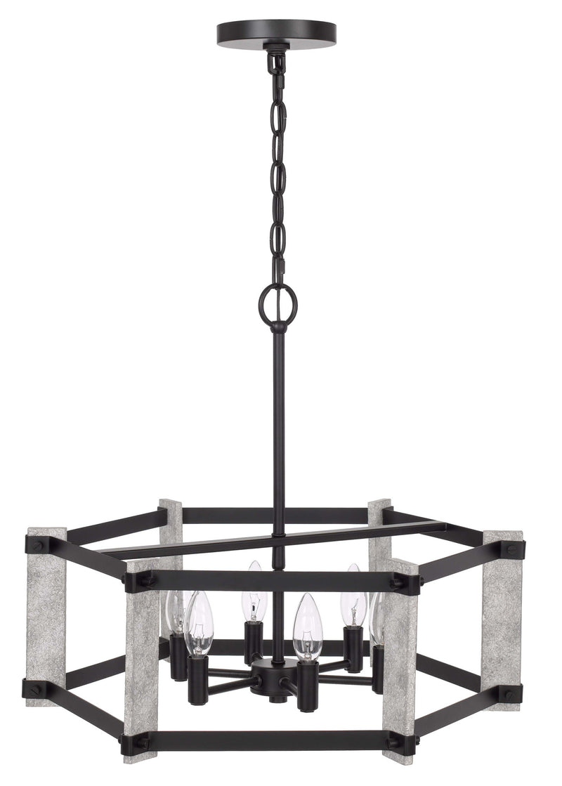 Rutland - Chandelier - Fossil & Black