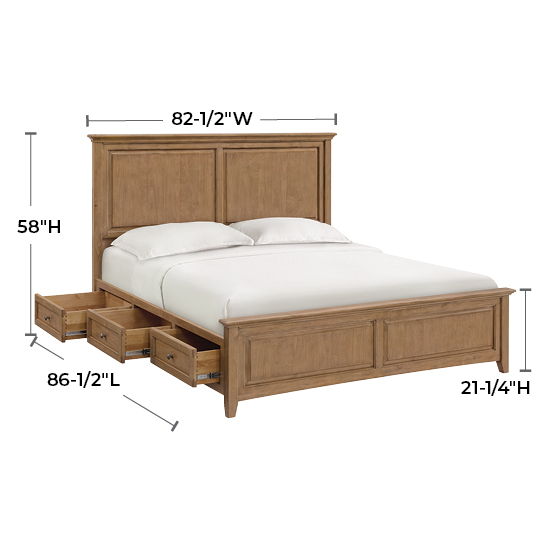 McKenzie - King Premier Storage Bed - Pecan