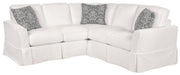 3 Piece Sectional Four Seasons Devin 3-Piece Slipcovered Sectional Sofa With Pillows