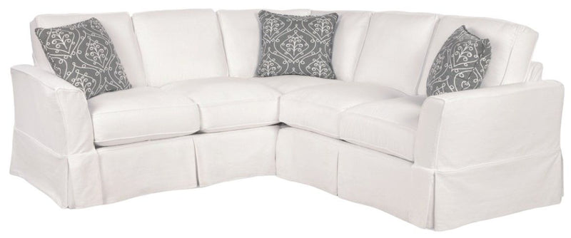 3 Piece Sectional Four Seasons Devin 3-Piece Slipcovered Sectional Sofa With Pillows