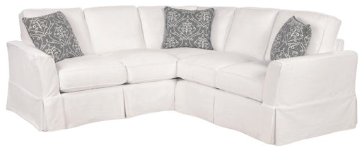 3 Piece Sectional Four Seasons Devin 3-Piece Slipcovered Sectional Sofa With Pillows