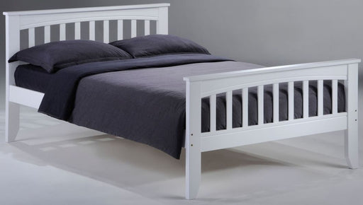 Panel Bed Night & Day Furniture Sasparilla White Twin Solid Wood Bed