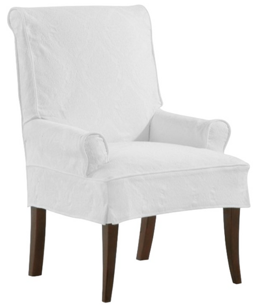 Arm Chairs Four Seasons Customizable Parsons Side Pleat Slipcovered Fabric Arm Chair