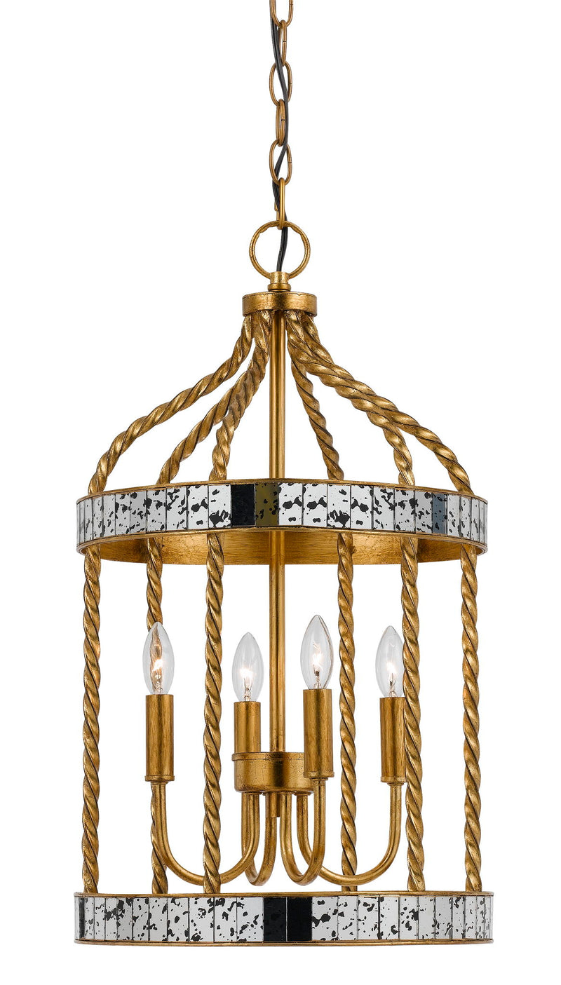 Glenwood - 24.5" Height Metal Pendant - French Gold & Antiqued Mirror