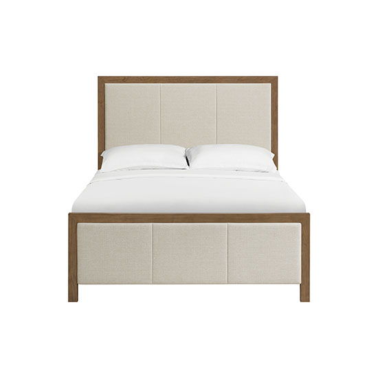 Bailey - Queen Upholstered Panel Bed - Nutmeg / Beige