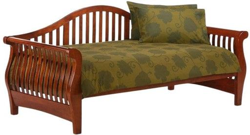 Cherry Daybed Night & Day Furniture Nightfall Twin Solid Wood Daybed In Cherry – angled view