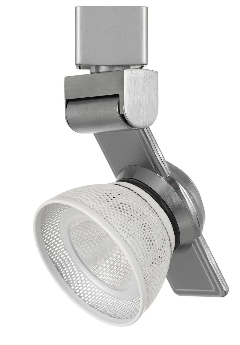 6" Height Metal Track Head - Brushed Steel & White - Mesh