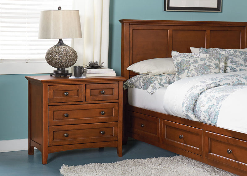 McKenzie - 4-Drawer Nightstand - Glazed Antique Cherry