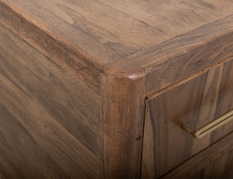 Praga - 2-Drawer Nightstand - Almond / Barrel Brown