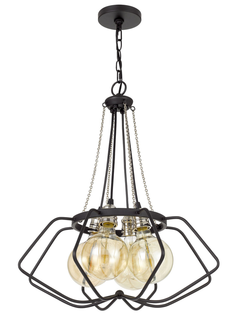 Laude - Chandelier - Black & Chrome