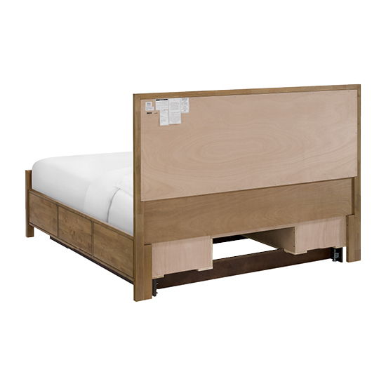 Bailey - King Upholsered Panel Storage Bed - Nutmeg / Beige