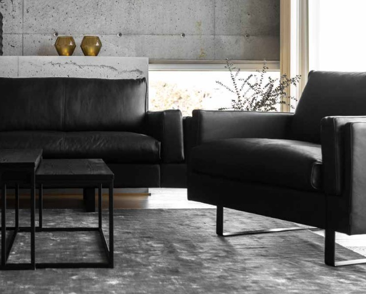 Fjords Norsk Endless Customizable Upholstered Leather Chair and Half