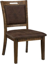 Nan Jofran Cannon Valley Brown Upholstered Side Chair With Nailhead Trim by Jofran Inc.