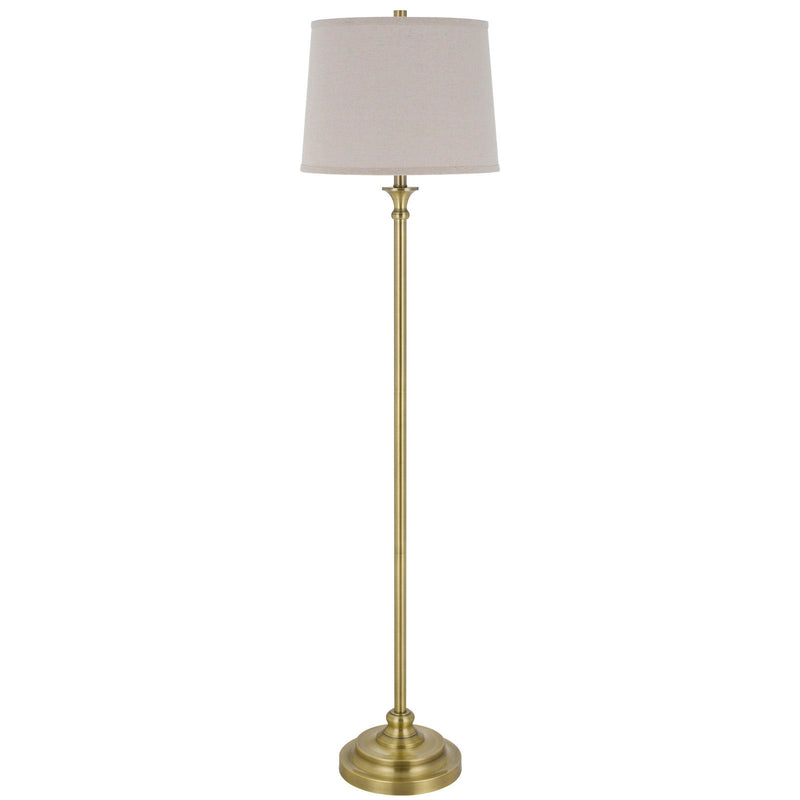 Hailey - Metal Floor Lamp With Hardback Fabric - Antique Brass