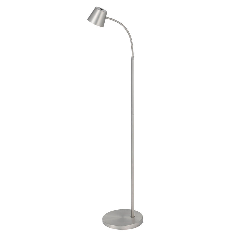 Silvique - 51.25" Height Metal Floor Lamp - Matte Satin Nickel