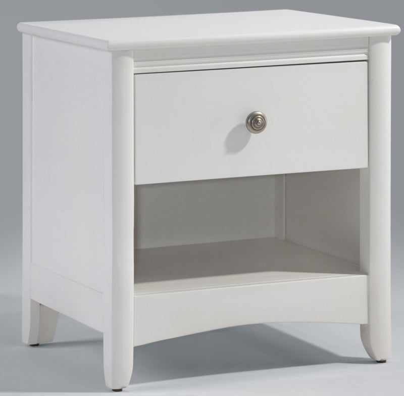 Nightstand Night & Day Secrets White Wood Nightstand With Hidden Tray by Night & Day Furniture
