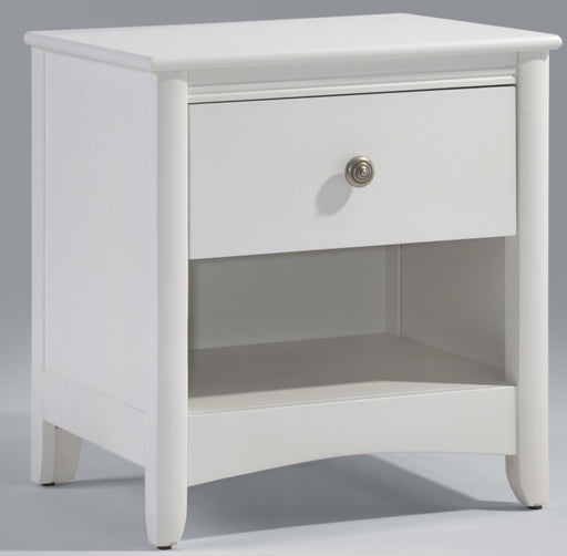 Nightstand Night & Day Secrets White Wood Nightstand With Hidden Tray by Night & Day Furniture