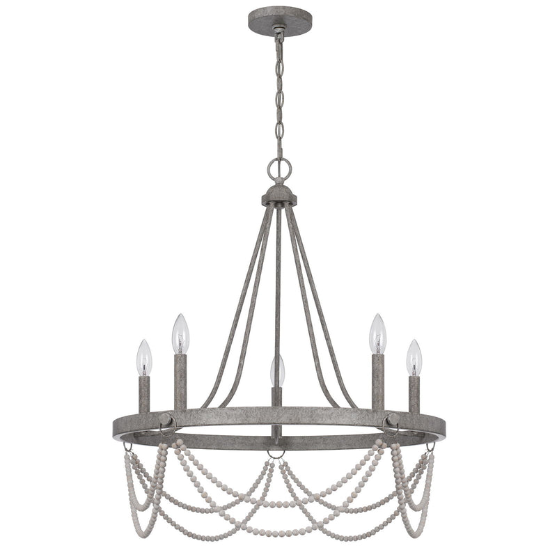 Anniston - 29" Height Metal Chandelier - Antique Silver