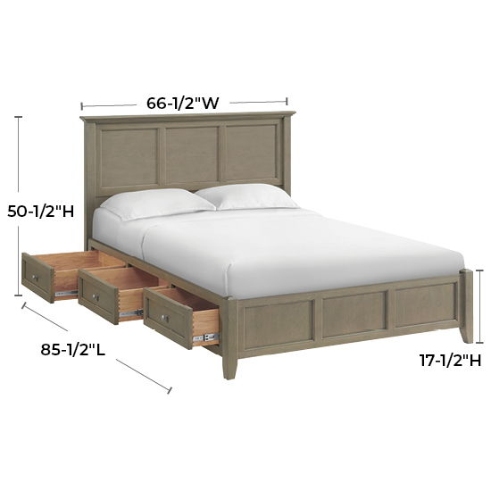 McKenzie - Queen Classic Storage Bed - Fieldstone