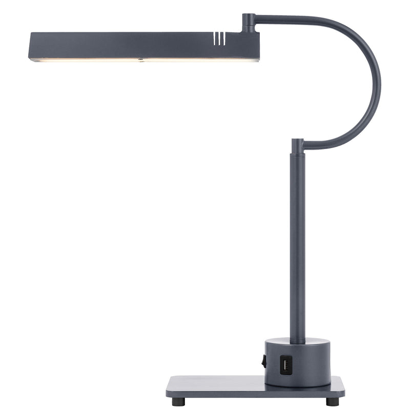 Soho - LED 12W Metal Desk Lamp With 2 USB Ports - Iron Gray